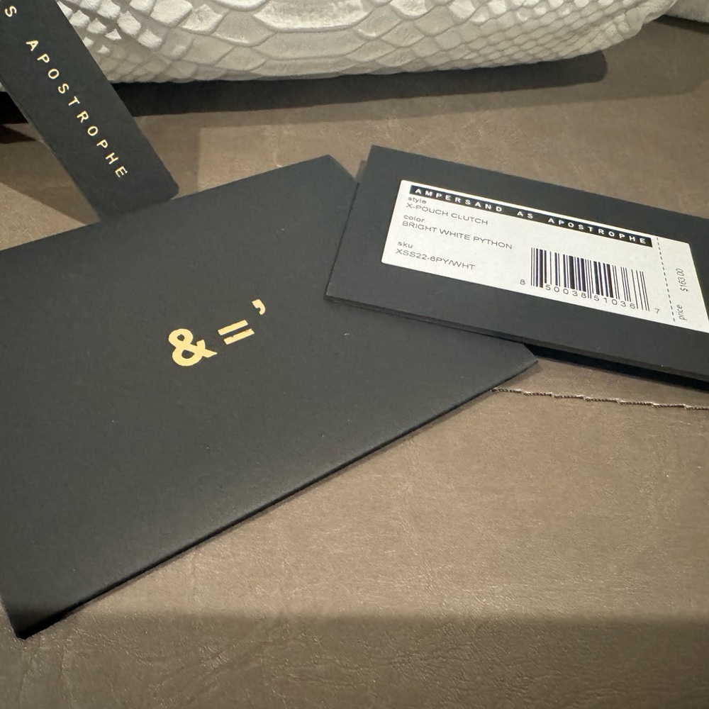 Ampersand As Apostrophe Faux Python Zip Clutch NWT - image 3